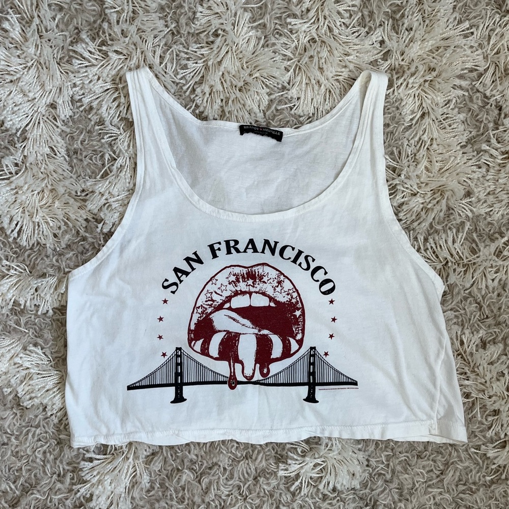 Brandy Melville - Graphic Print Cropped Tank